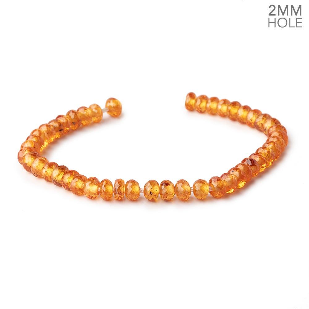 6mm Mandarin Garnet 2mm Large Hole Faceted Rondelles 8 inch 44 Beads AAA (ONLINE ORDER ONLY)