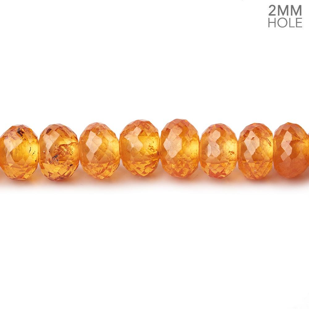 6mm Mandarin Garnet 2mm Large Hole Faceted Rondelles 8 inch 44 Beads AAA (ONLINE ORDER ONLY)