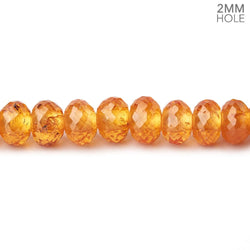 6mm Mandarin Garnet 2mm Large Hole Faceted Rondelles 8 inch 44 Beads AAA (ONLINE ORDER ONLY)