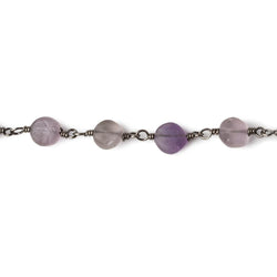 6mm Matte Amethyst plain coin Black Gold plated Chain by the foot 26 pieces (ONLINE ORDER ONLY)