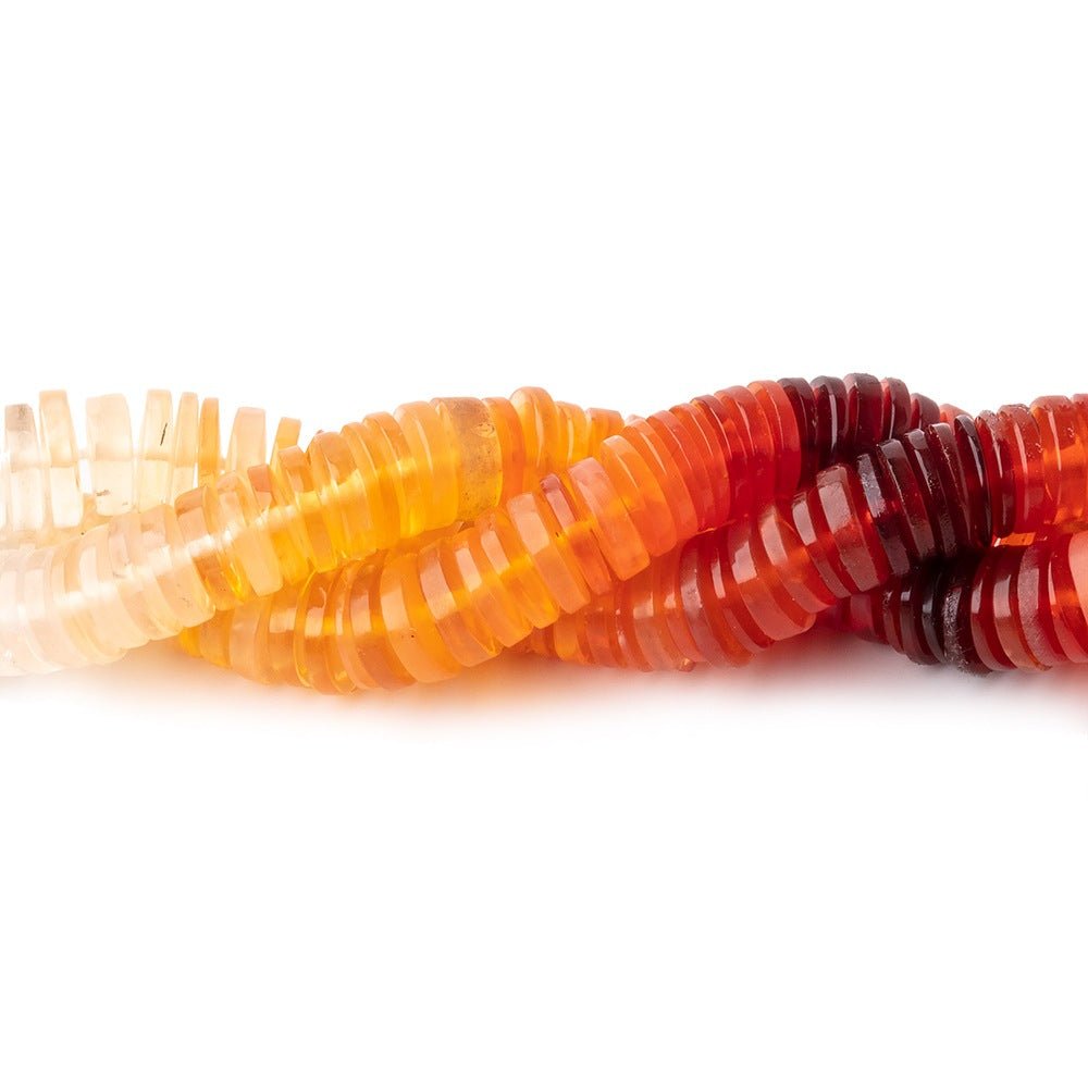 6mm Mexican Fire Opal Heshi beads 16 inch 254 pieces (ONLINE ORDER ONLY)