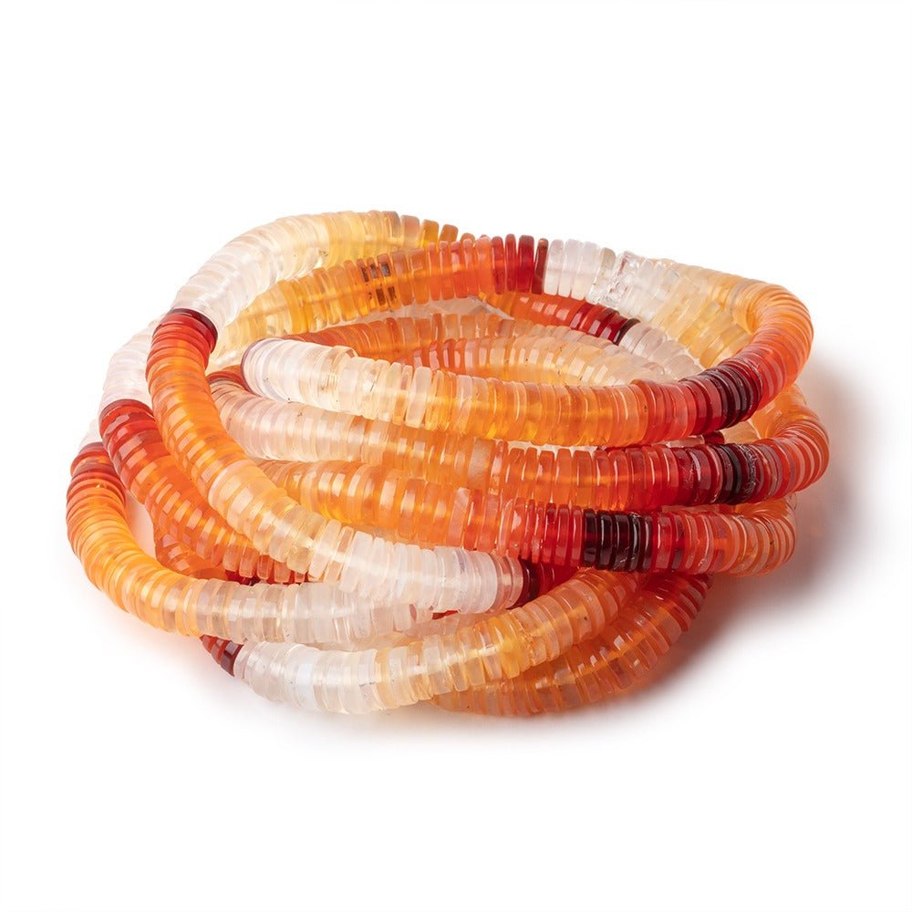 6mm Mexican Fire Opal Heshi beads 16 inch 254 pieces (ONLINE ORDER ONLY)