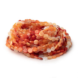 6mm Mexican Fire Opal Plain Coin Beads 17 inch 70 pieces (ONLINE ORDER ONLY)