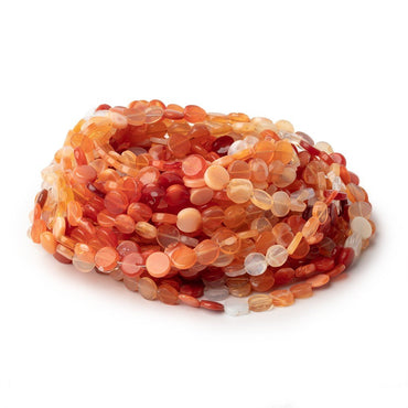 6mm Mexican Fire Opal Plain Coin Beads 17 inch 70 pieces (ONLINE ORDER ONLY)