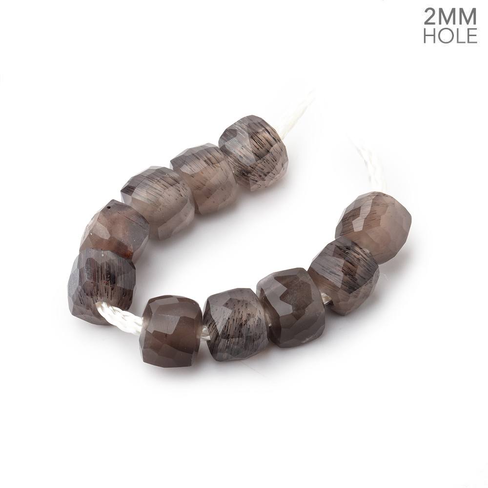6mm Chocolate Moonstone 2mm Large Hole Faceted Cube Beads Set of 10 (ONLINE ORDER ONLY)