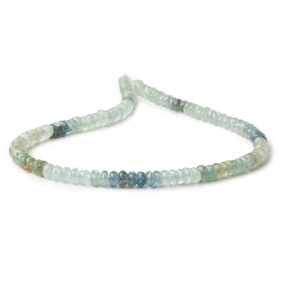6mm Moss Aquamarine faceted rondelle beads 14 inch 110 pieces (ONLINE ORDER ONLY)
