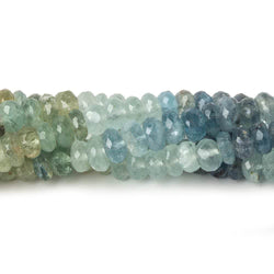 6mm Moss Aquamarine faceted rondelle beads 14 inch 110 pieces (ONLINE ORDER ONLY)