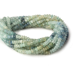 6mm Moss Aquamarine faceted rondelle beads 14 inch 110 pieces (ONLINE ORDER ONLY)
