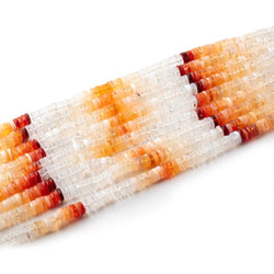 6mm Multi Color Mexican Fire Opal Plain Heishi Beads 8 inch 112 pieces (ONLINE ORDER ONLY)