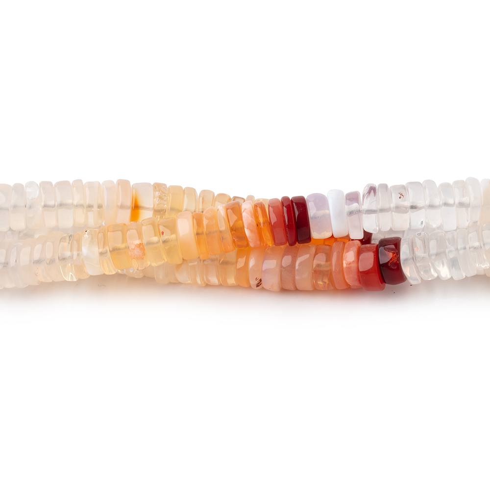 6mm Multi Color Mexican Fire Opal Plain Heishi Beads 8 inch 112 pieces (ONLINE ORDER ONLY)