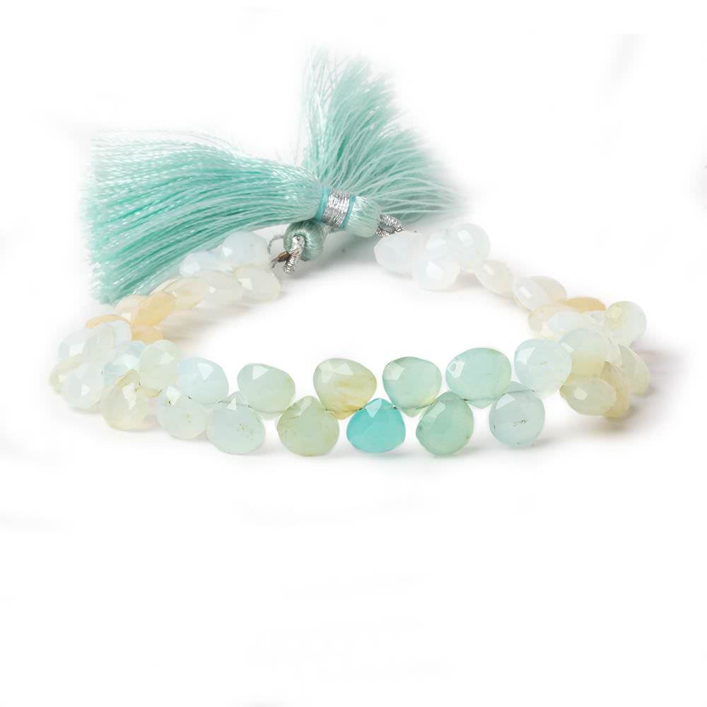 6mm Multi Color Peruvian Opal faceted heart beads 8 inch 50 pieces (ONLINE ORDER ONLY)
