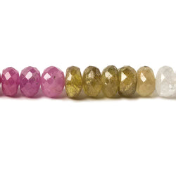 6mm Multi Color Sapphire Faceted Rondelle 20 inch 124 pieces (ONLINE ORDER ONLY)