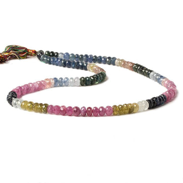 6mm Multi Color Sapphire Faceted Rondelle 20 inch 124 pieces (ONLINE ORDER ONLY)