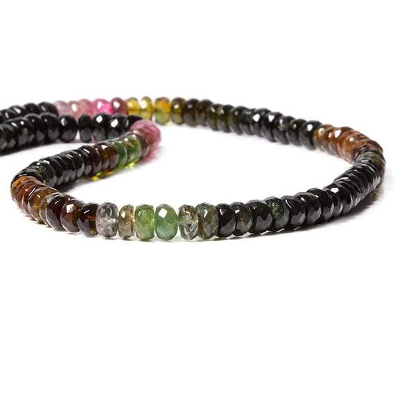 6mm Multi Color Tourmaline Beads Faceted Rondelle 109 pcs (ONLINE ORDER ONLY)
