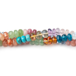 6mm Multi Gemstone Plain Rondelle Beads 36 inch 266 pieces AA (ONLINE ORDER ONLY)