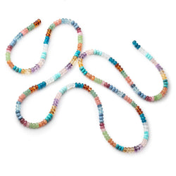 6mm Multi Gemstone Plain Rondelle Beads 36 inch 266 pieces AA (ONLINE ORDER ONLY)