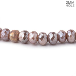6mm Mystic Dark Peach Moonstone 2mm Large Hole Faceted Rondelles 8 inch 42 Beads (ONLINE ORDER ONLY)
