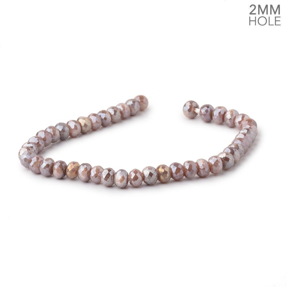 6mm Mystic Dark Peach Moonstone 2mm Large Hole Faceted Rondelles 8 inch 42 Beads (ONLINE ORDER ONLY)