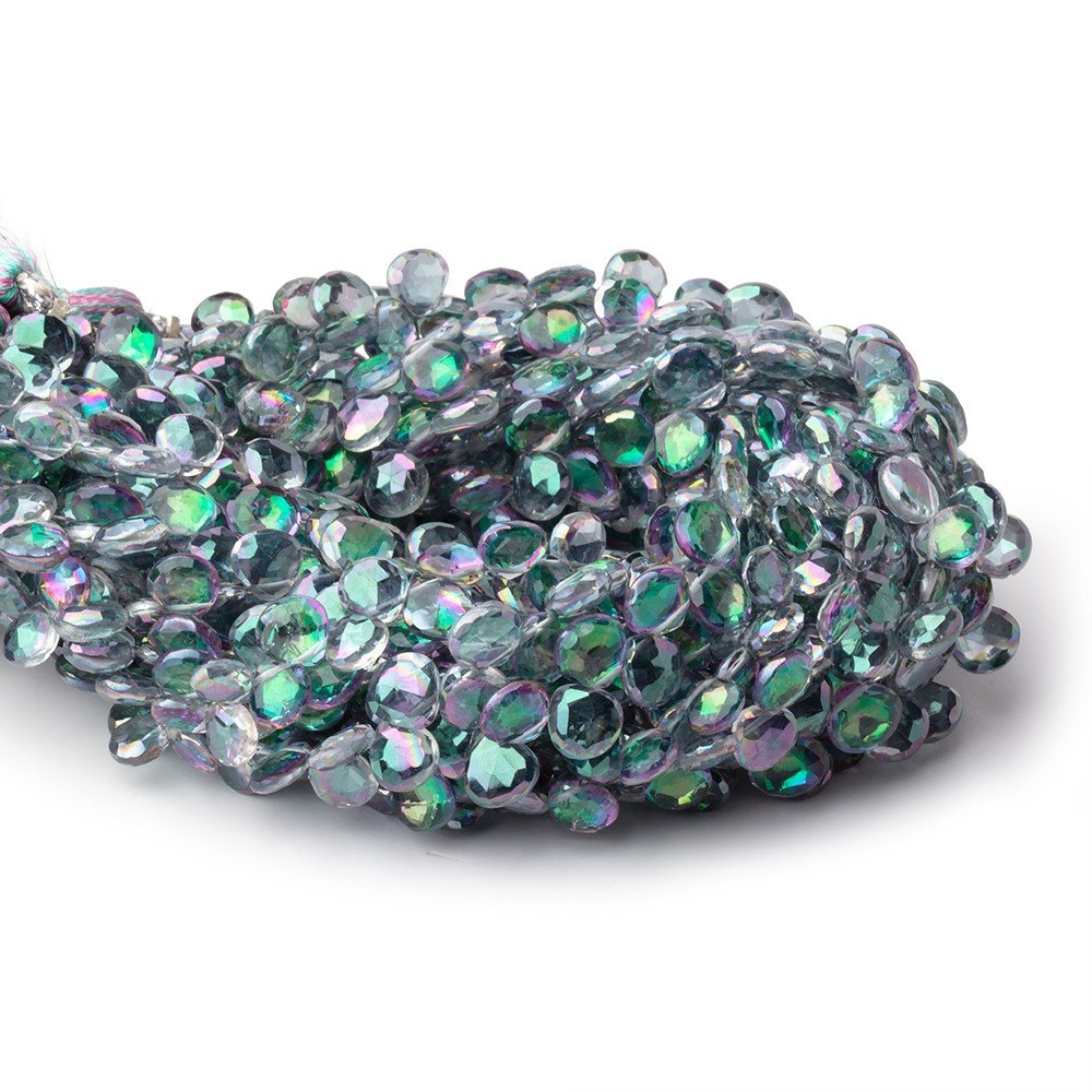 6mm Mystic White Topaz Faceted Heart Beads 8 inch 56 pieces (ONLINE ORDER ONLY)