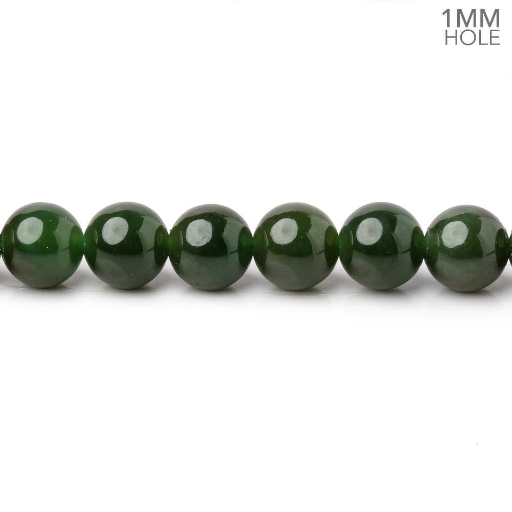 6mm Nephrite Jade Plain Round Beads 15 inch 68 pieces 1mm Hole (ONLINE ORDER ONLY)