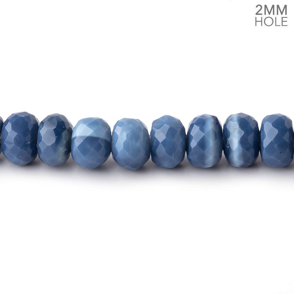 6mm Owyhee Denim Blue Opal 2mm Large Hole Faceted Rondelles 8 inch 46 Beads (ONLINE ORDER ONLY)
