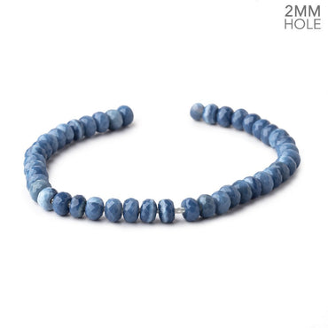6mm Owyhee Denim Blue Opal 2mm Large Hole Faceted Rondelles 8 inch 46 Beads (ONLINE ORDER ONLY)