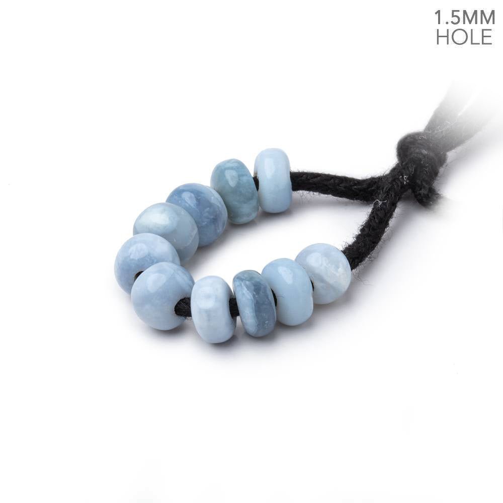 6mm Owyhee Opal 1.5mm Large Hole Plain Rondelle Set of 10 (ONLINE ORDER ONLY)