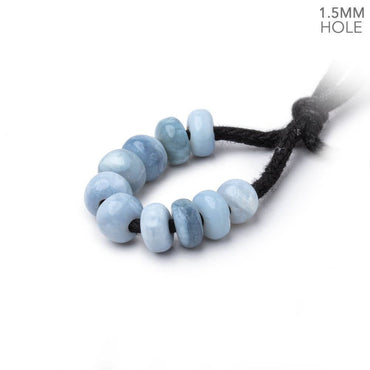 6mm Owyhee Opal 1.5mm Large Hole Plain Rondelle Set of 10 (ONLINE ORDER ONLY)