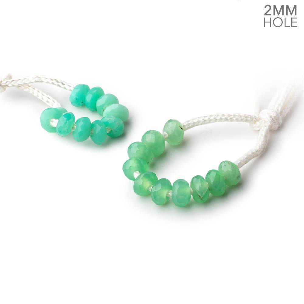 6mm Pale Chrysoprase 2mm Large Hole Faceted Rondelle Set of 10 Beads (ONLINE ORDER ONLY)