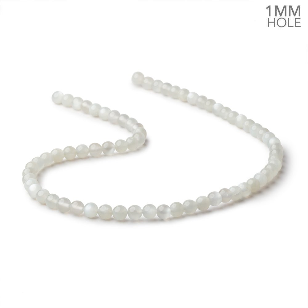 6mm Pale Grey Moonstone Plain Rounds 16 inch 69 Beads 1mm hole (ONLINE ORDER ONLY)