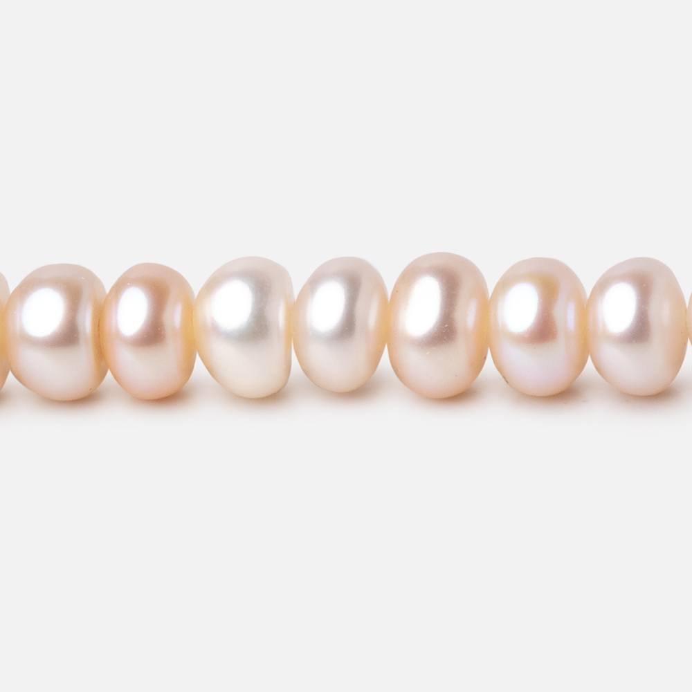 6mm Pale Peach Button Freshwater Pearl Beads 16 inch 94 pieces (ONLINE ORDER ONLY)