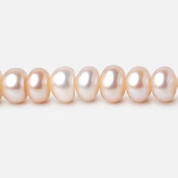 6mm Pale Peach Button Freshwater Pearl Beads 16 inch 94 pieces (ONLINE ORDER ONLY)