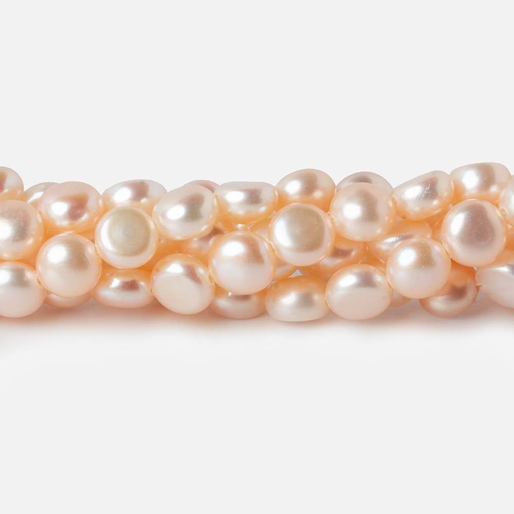 6mm Peach Button Freshwater Pearls 16 inch 65 pcs (ONLINE ORDER ONLY)