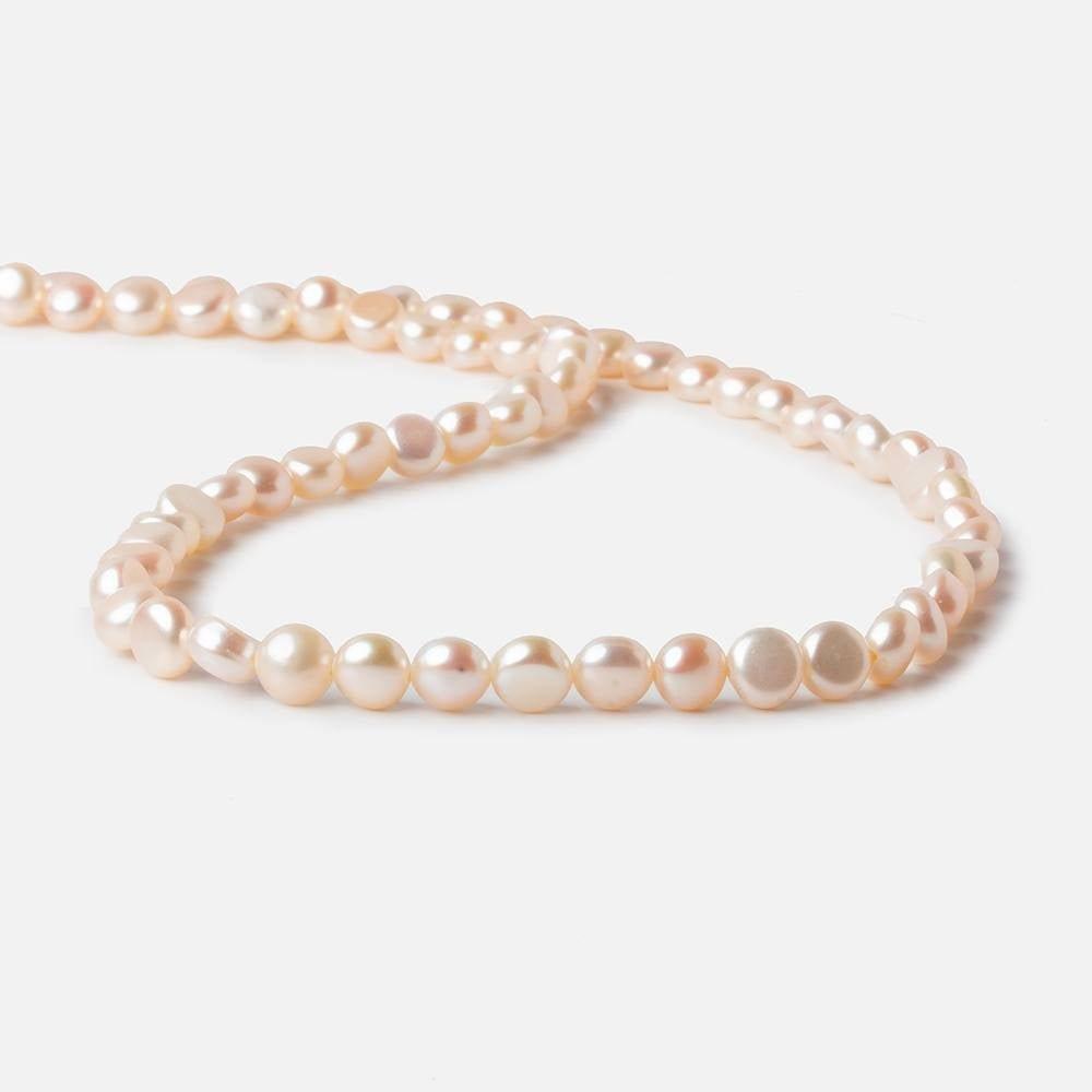 6mm Peach Button Freshwater Pearls 16 inch 65 pcs (ONLINE ORDER ONLY)