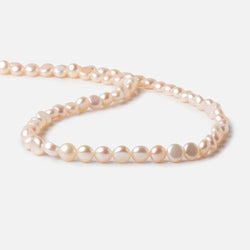6mm Peach Button Freshwater Pearls 16 inch 65 pcs (ONLINE ORDER ONLY)