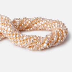 6mm Peach Button Freshwater Pearls 16 inch 65 pcs (ONLINE ORDER ONLY)