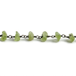 6mm Peridot chip Black Gold plated Chain by the foot with approximately 35 pieces (ONLINE ORDER ONLY)