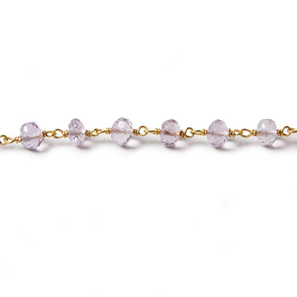 6mm Pink Amethyst faceted rondelle Vermeil Chain by the foot 32 pieces (ONLINE ORDER ONLY)