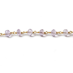 6mm Pink Amethyst faceted rondelle Vermeil Chain by the foot 32 pieces (ONLINE ORDER ONLY)