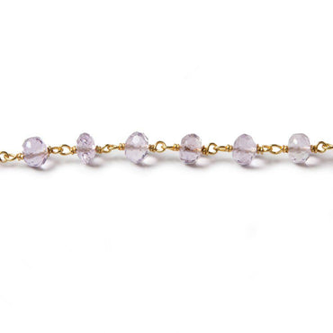 6mm Pink Amethyst faceted rondelle Vermeil Chain by the foot 32 pieces (ONLINE ORDER ONLY)