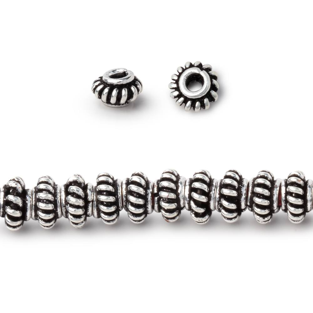 6mm Pinwheel Spacer with 2mm Large Hole Beads 8 inch 50 pieces (ONLINE ORDER ONLY)