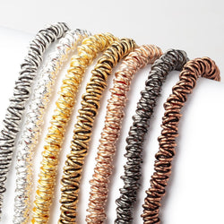 6mm Plain Mobius Large Hole Spacer Beads 8 inch 88 pieces (ONLINE ORDER ONLY)
