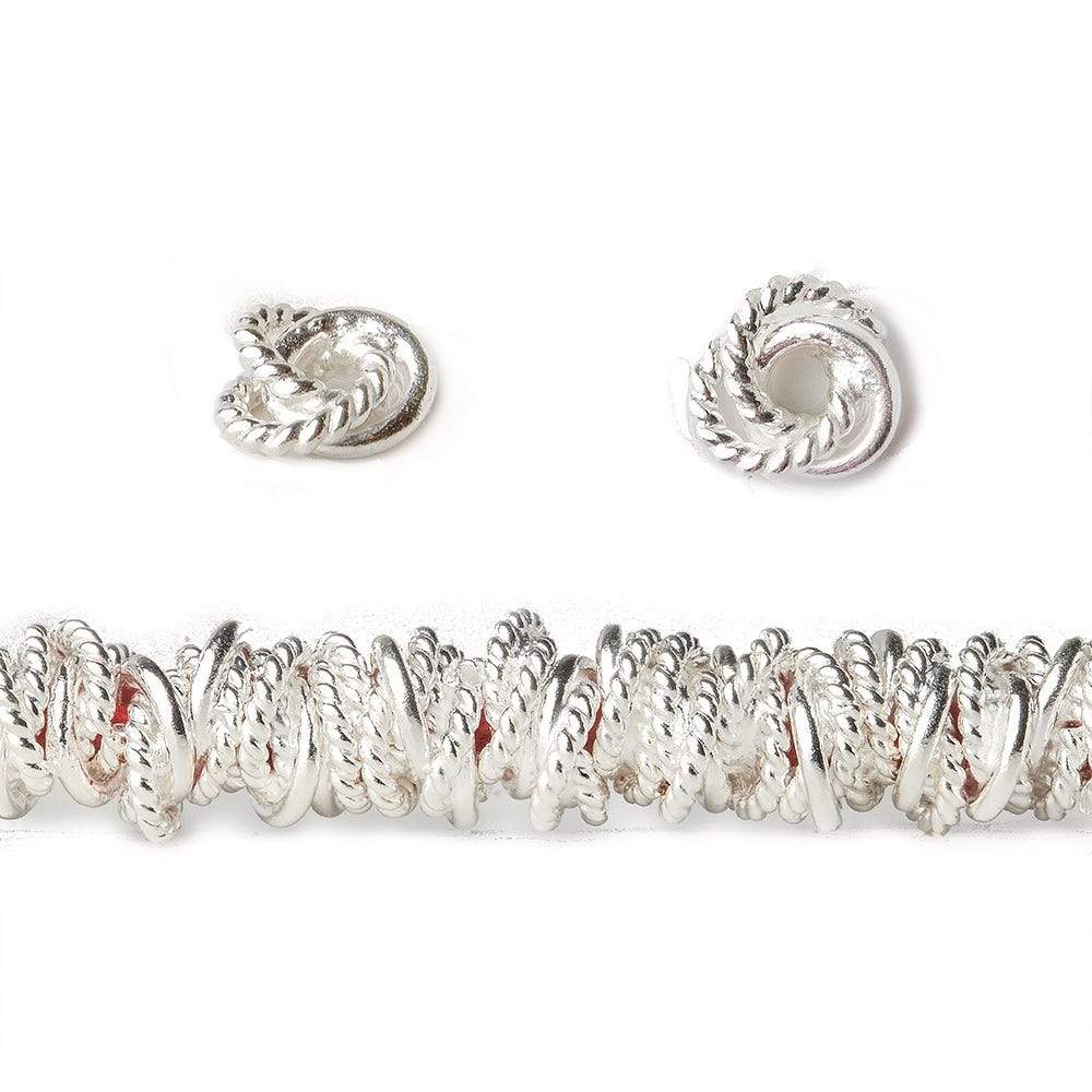 6mm Plain & Twist Mobius Large Hole Spacer Beads 8 inch 89 pieces (ONLINE ORDER ONLY)