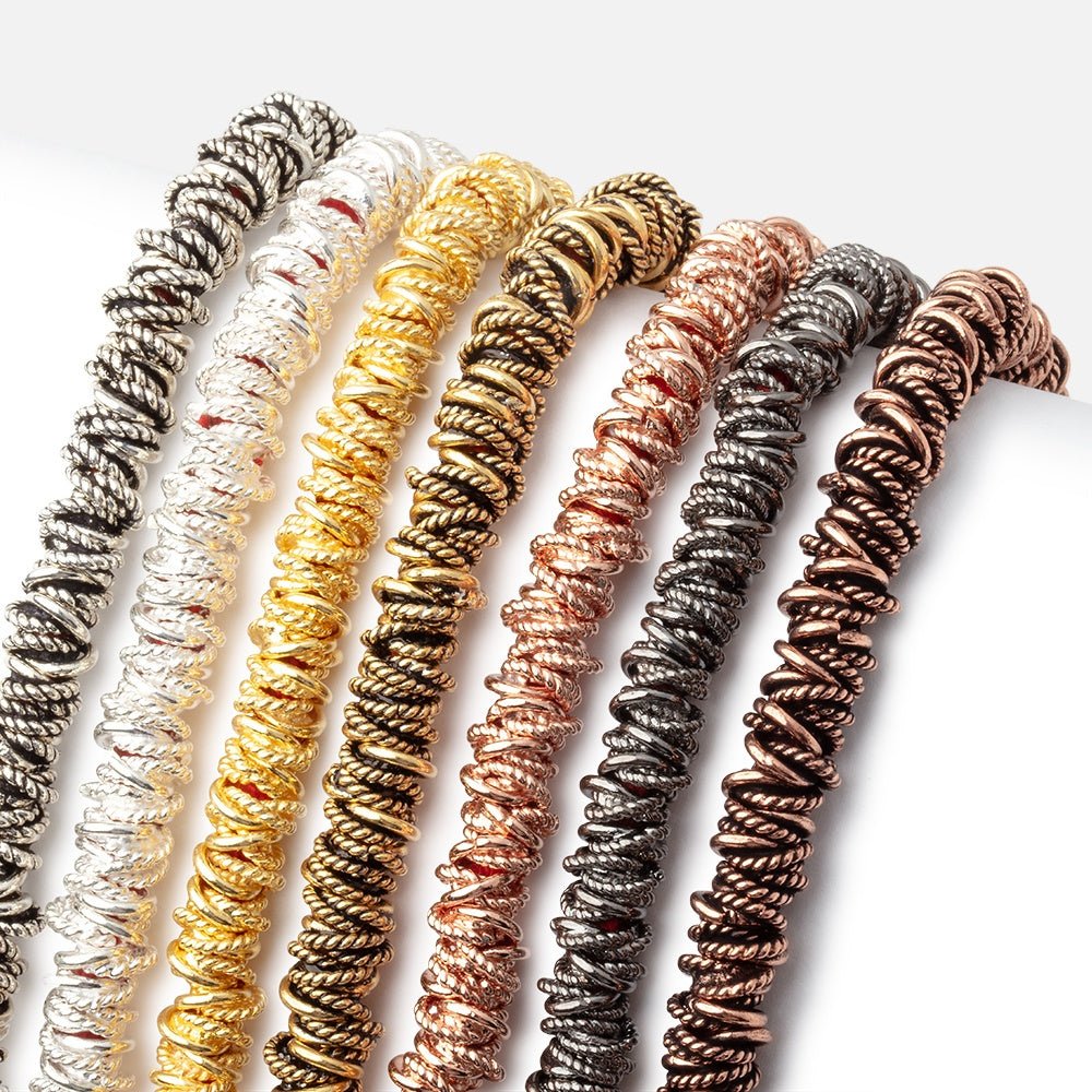 6mm Plain & Twist Mobius Large Hole Spacer Beads 8 inch 89 pieces (ONLINE ORDER ONLY)