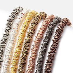 6mm Plain & Twist Mobius Large Hole Spacer Beads 8 inch 89 pieces (ONLINE ORDER ONLY)