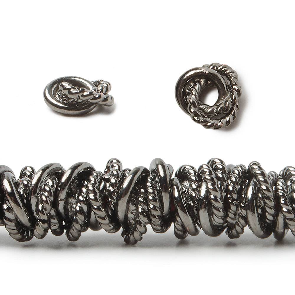 6mm Plain & Twist Mobius Large Hole Spacer Beads 8 inch 89 pieces (ONLINE ORDER ONLY)