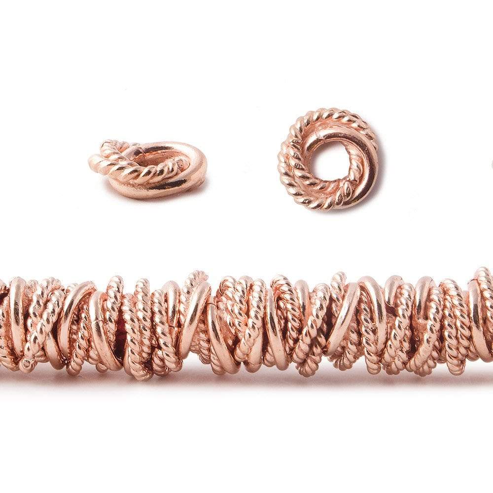 6mm Plain & Twist Mobius Large Hole Spacer Beads 8 inch 89 pieces (ONLINE ORDER ONLY)