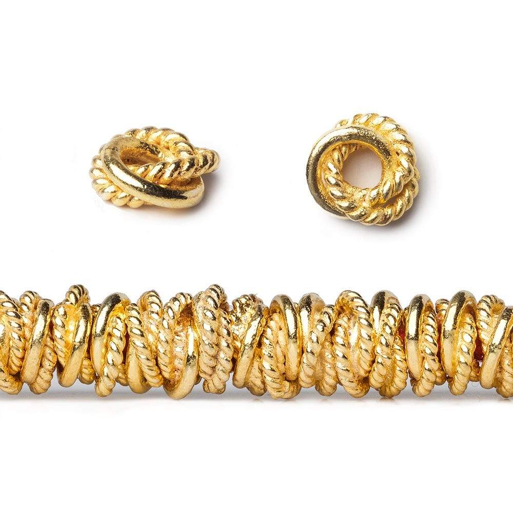 6mm Plain & Twist Mobius Large Hole Spacer Beads 8 inch 89 pieces (ONLINE ORDER ONLY)