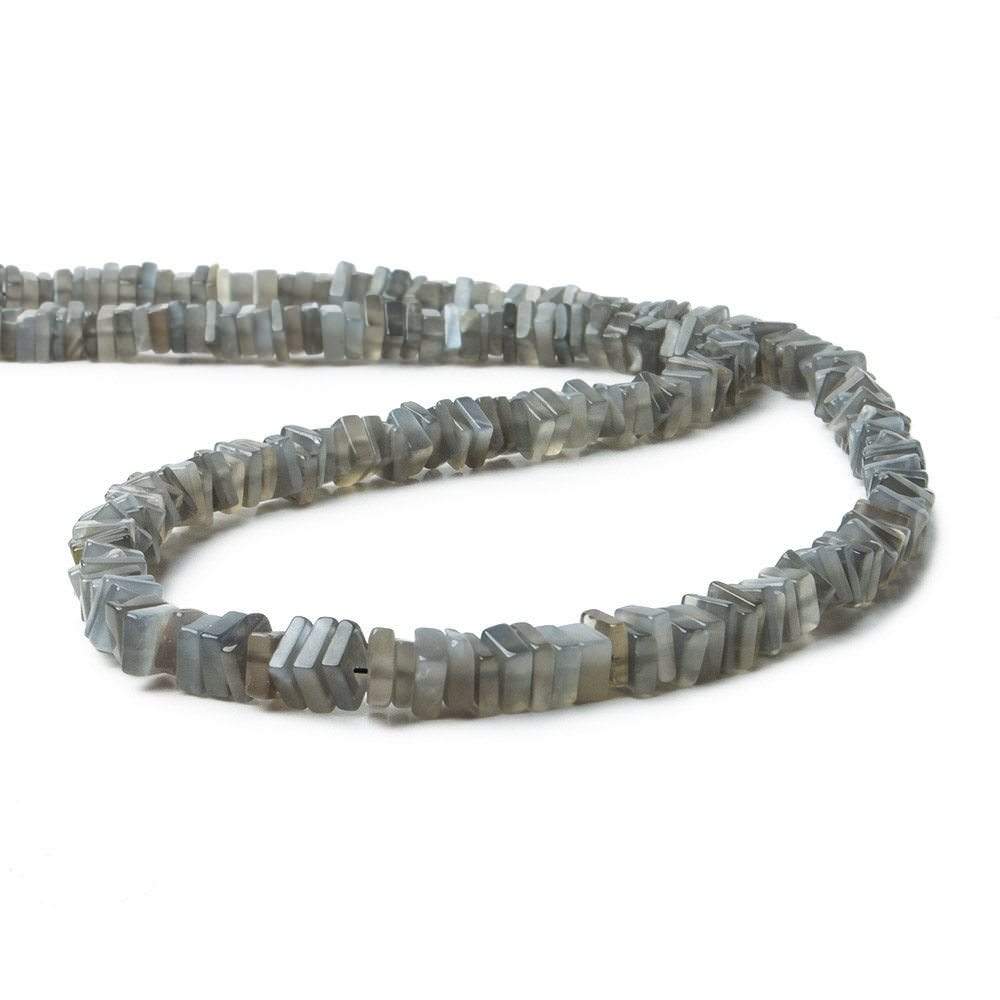 6mm Platinum Moonstone Center Drilled Square Heishi Beads 16 inch 20 pcs (ONLINE ORDER ONLY)