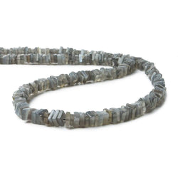 6mm Platinum Moonstone Center Drilled Square Heishi Beads 16 inch 20 pcs (ONLINE ORDER ONLY)
